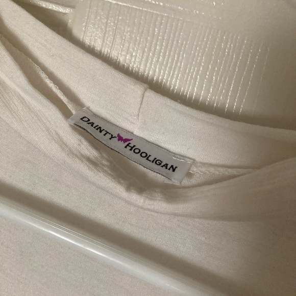 Dainty Hooligan Boutique, Versatile Jersey Choker Tank Blouse In Ivory - Small - Picture 2 of 3